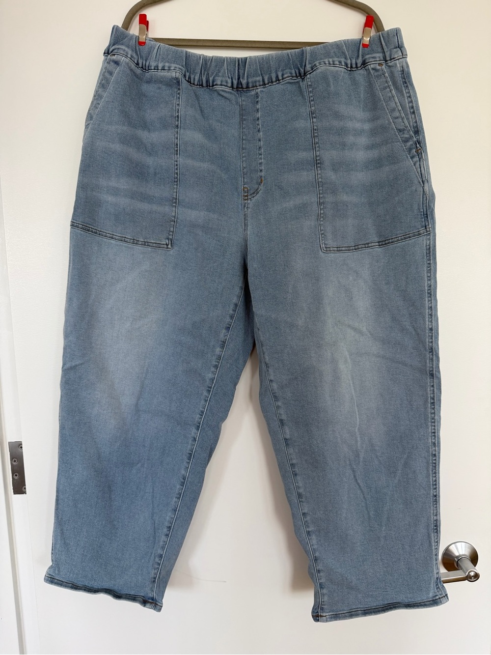 Madewell Pull-On Cropped Stretch Jeans Soft Elastic Waist 2X